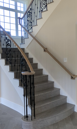 Curved Stairs with Stone Treads